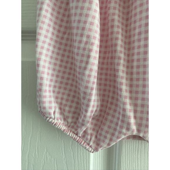 Ralph Lauren Baby 9 Month Pink Gingham Ruffled One Piece Play and Grow Outfit - Picture 3 of 6